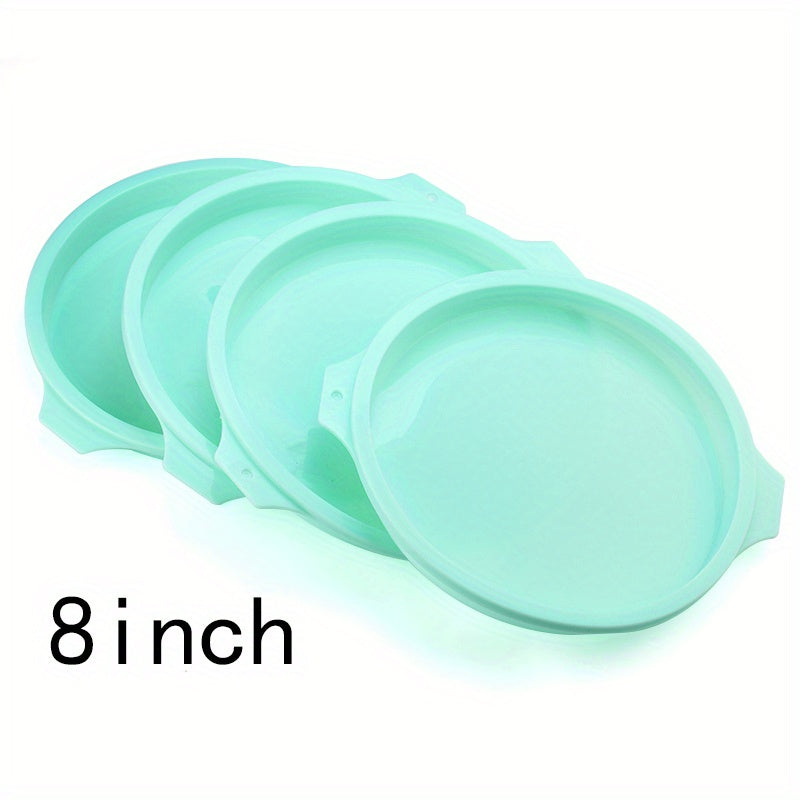 Set of 4 Silicone Layered Cake Molds in Round Shape (15.24cm/20.32cm), Perfect for Toast Bread, Cakes, and Pastries. Non-Stick and Easy to Use Baking Tools for Your Kitchen. Great Addition to Your Kitchen Gadgets and Accessories Collection.