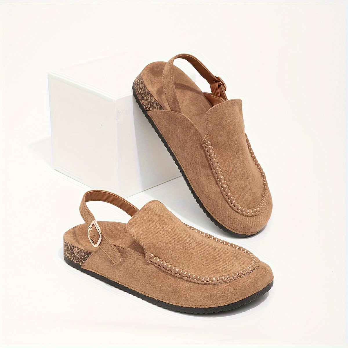 Closed toe non-slip sandals with adjustable buckle for comfort. Perfect for casual wear at home.