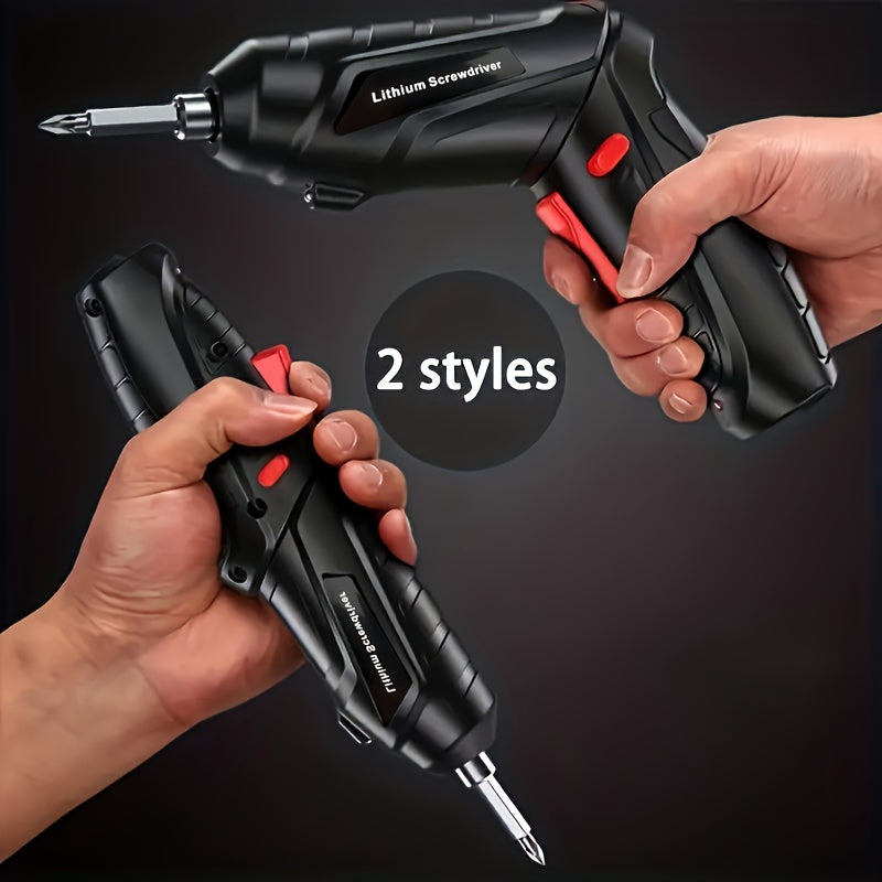 48pcs Cordless Electric Screwdriver Kit - Ergonomic, USB Rechargeable, Steel, Handheld Drill with Lithium Battery, for DIY Projects/Home Repair, Suitable for Everyone.