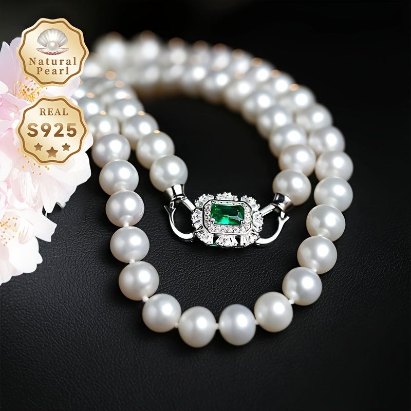 Beautiful Freshwater Pearl Necklace for Women, featuring 6.5-7.5mm Lustrous Natural Pearls with Minor Imperfections. Includes an S925 Silver Chain and Gift Box. Ideal for Daily Wear or Gifting. Explore our selection of Pearl Jewelry, each unique in its