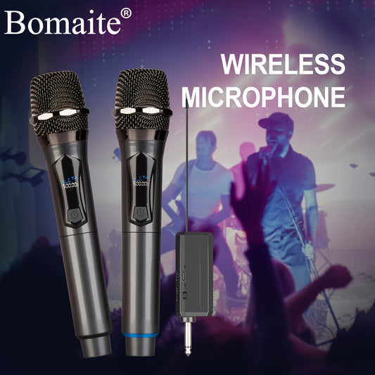 Bomaite Wireless Microphone, Handheld Dynamic System with Rechargeable Receiver for Events