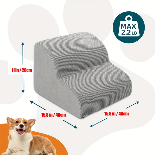 Small dog steps with 2/3/4 stairs, non-slip, washable, and suitable for injured, older pets with joint pain.