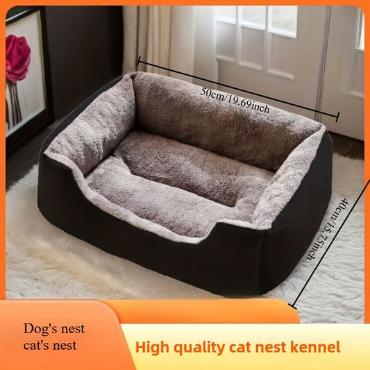 Kennel for cats and dogs, with winter pad for warmth. Suitable for small and medium-sized dogs like Teddy and Corgi. Can be used as a sofa bed for all seasons. Multipurpose pet nest.