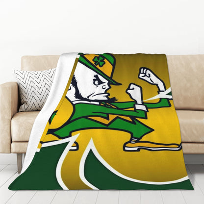 The Ultra-Soft Notre Dame Irish Warrior Fleece Throw Blanket is perfect for cozy, all-season comfort. Featuring a vibrant digital print, this blanket is ideal for bed, sofa, travel, camping, and naps. It makes a unique birthday, New Year, or holiday gift