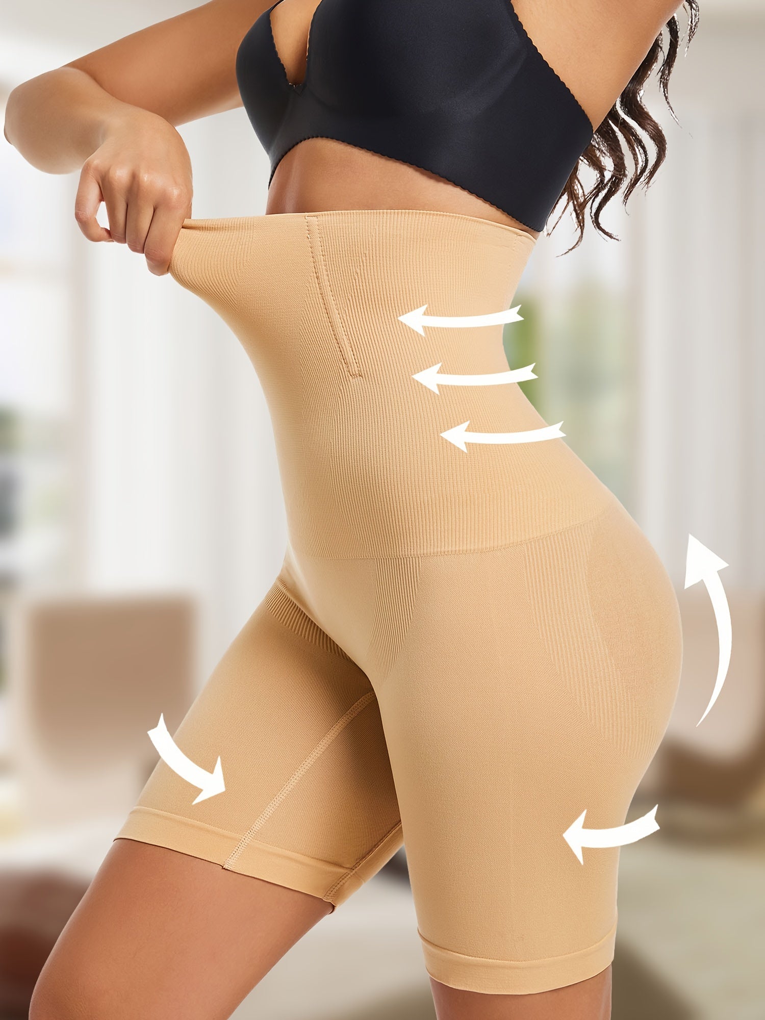 Seamless high-waist shaper shorts with tummy control and butt lift for comfortable casual wear.