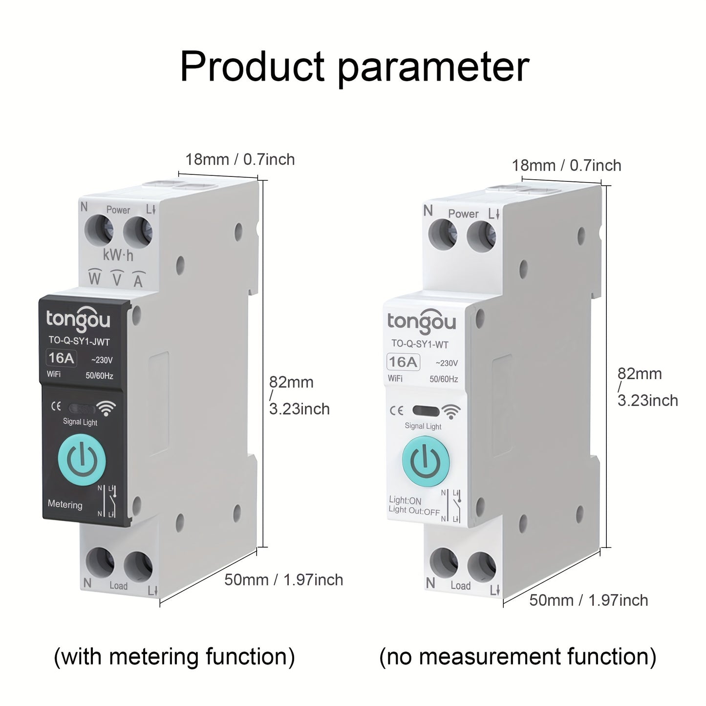 TUYA WiFi Smart Switch Breaker allows wireless remote control and mobile control, with metering timer and countdown features for a smart home.