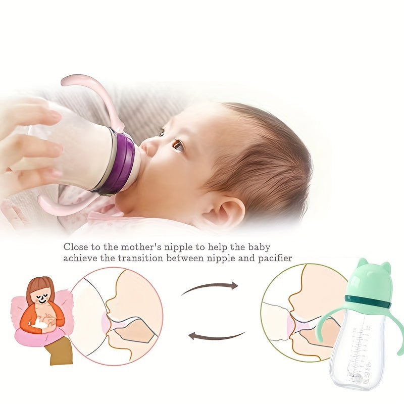 240ml milk bottle made of PP, with high temperature resistance up to 110 degrees, BPA-free, and shatterproof feeding bottle