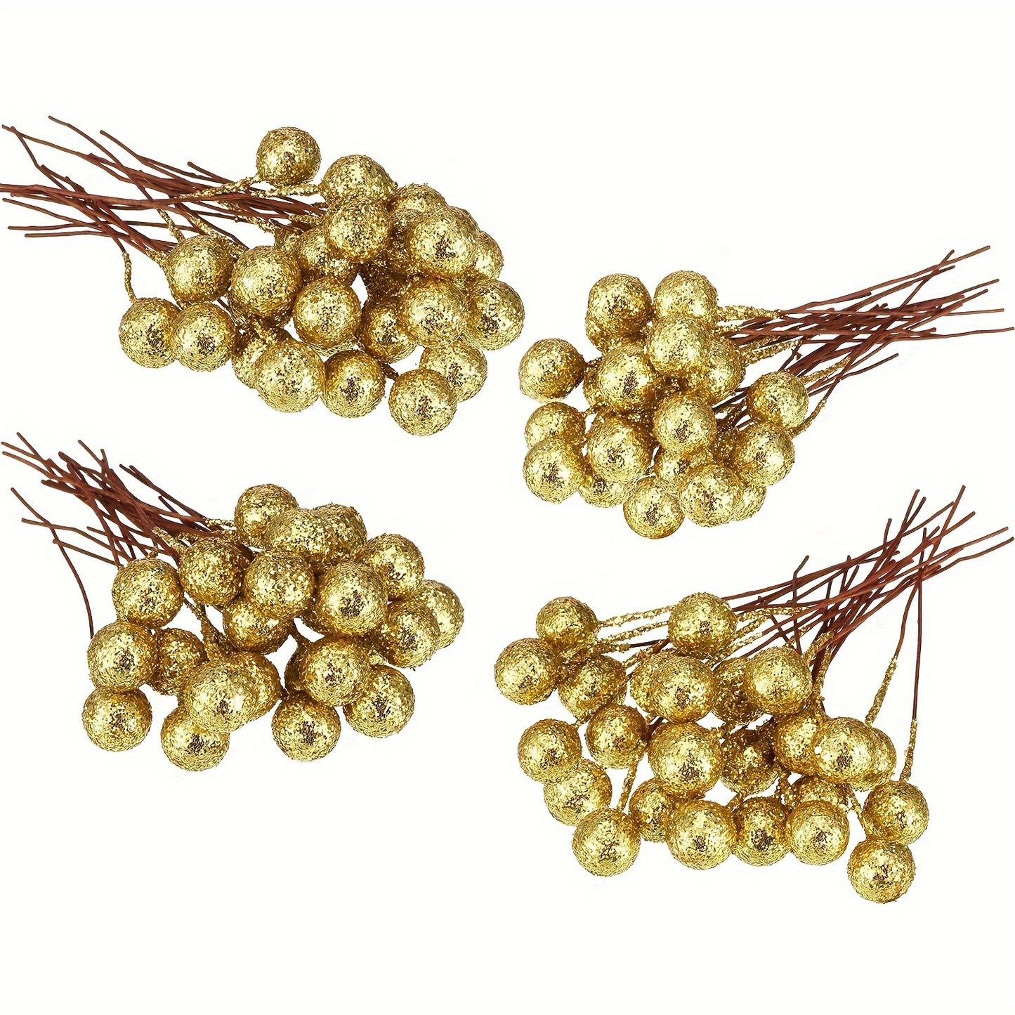 50 artificial holly berries on wire for Christmas decorations.