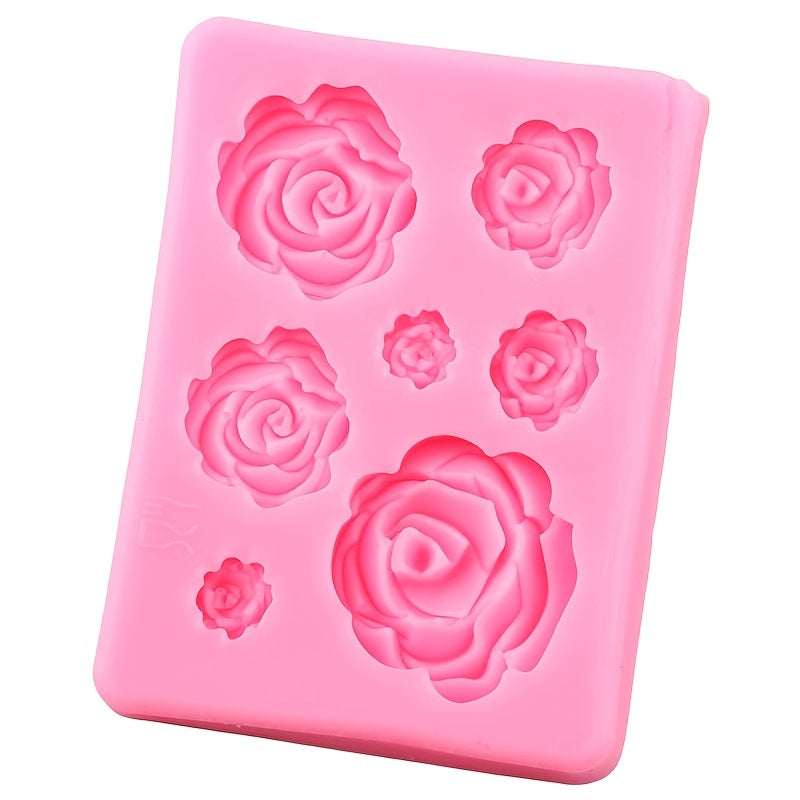 Silicone mold for one rose flower, perfect for DIY wedding cupcakes, cakes, chocolates, gummies, and candy resin.