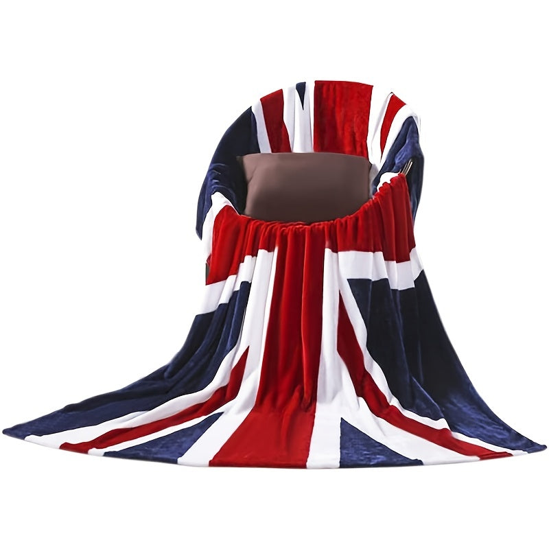 British Flag Bed Blanket made of super soft material - Stay cozy and warm with this plush fleece throw, perfect for couch, sofa, car, or travel - Easy to clean in the washing machine - Measures 59x79 inches.