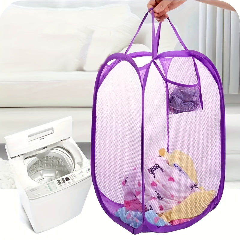 Extra Large Pop-up Laundry Hamper with Mesh Breathable Design, 70.0*40.01cm, Foldable Dirty Clothes Storage Basket Featuring Sturdy Handles, Ideal for Toy Storage.