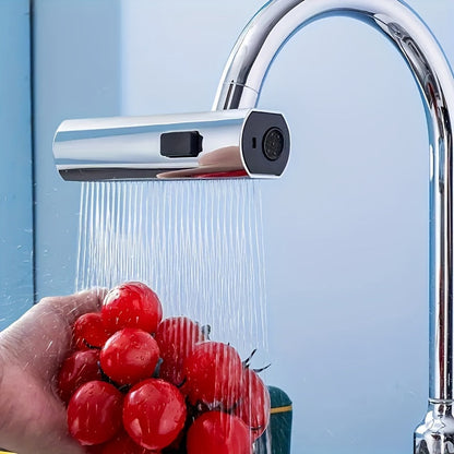 This product is a versatile 3-way water outlet faucet adapter made of durable ABS material. It is easy to install and does not require any electricity. Perfect for use in the bathroom as a sink accessory, this multi-functional dispenser offers