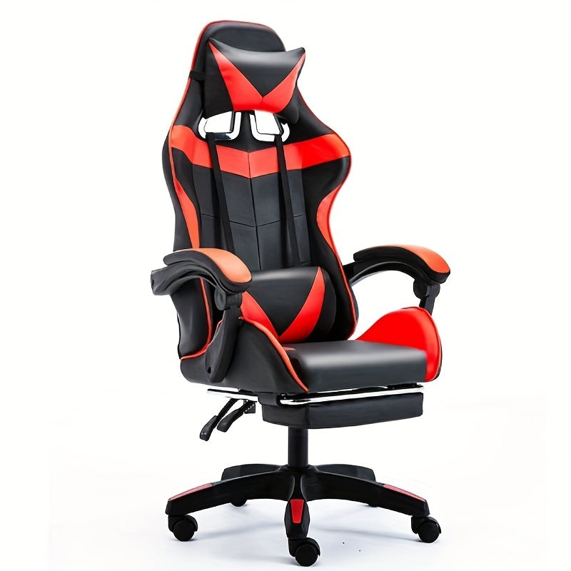 1pc Ergohuman Gaming Chair with adjustable headrest, 360° swivel, nylon frame, sponge filling, metal & plastic construction. Easy to clean without electricity needed.