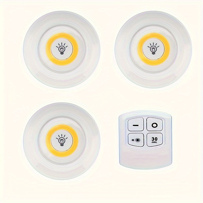 Smart Wireless LED Under-Cabinet Lights with Remote Control, for Wardrobe, Kitchen, and more. Available in 6pcs, 3pcs, 1pc.