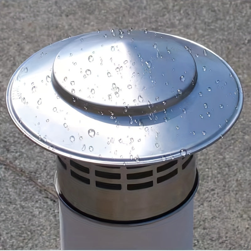 Protect your outdoor flue with this Stainless Steel Chimney Cap. Measuring at 20.32 cm round with a mesh screen, this 304 Vent Pipe Rain Cover has a 19.99 cm inner diameter to ensure protection from rain and other outdoor elements.