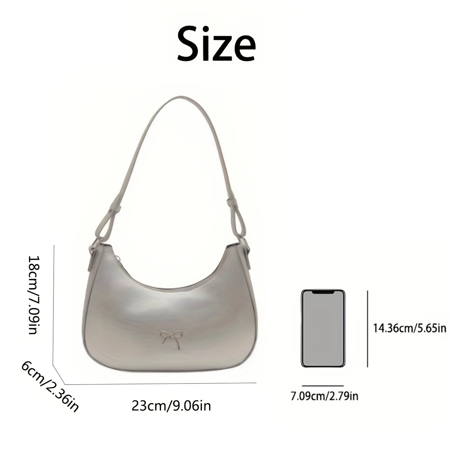 New Korean style shoulder bag with unique design, beautiful and fashionable crescent shape.