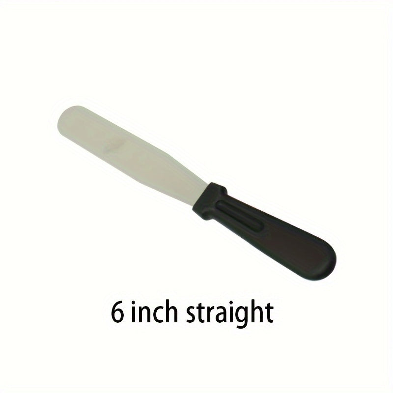 Cream Spatula - 1 piece, 15.24/20.32/25.4 cm, Straight and Curved, Professional Baking Pastry Tool, Cake Decorating Knife, Stainless Steel Cake Scraper, Bakery Kitchen Tool, Baking Supply