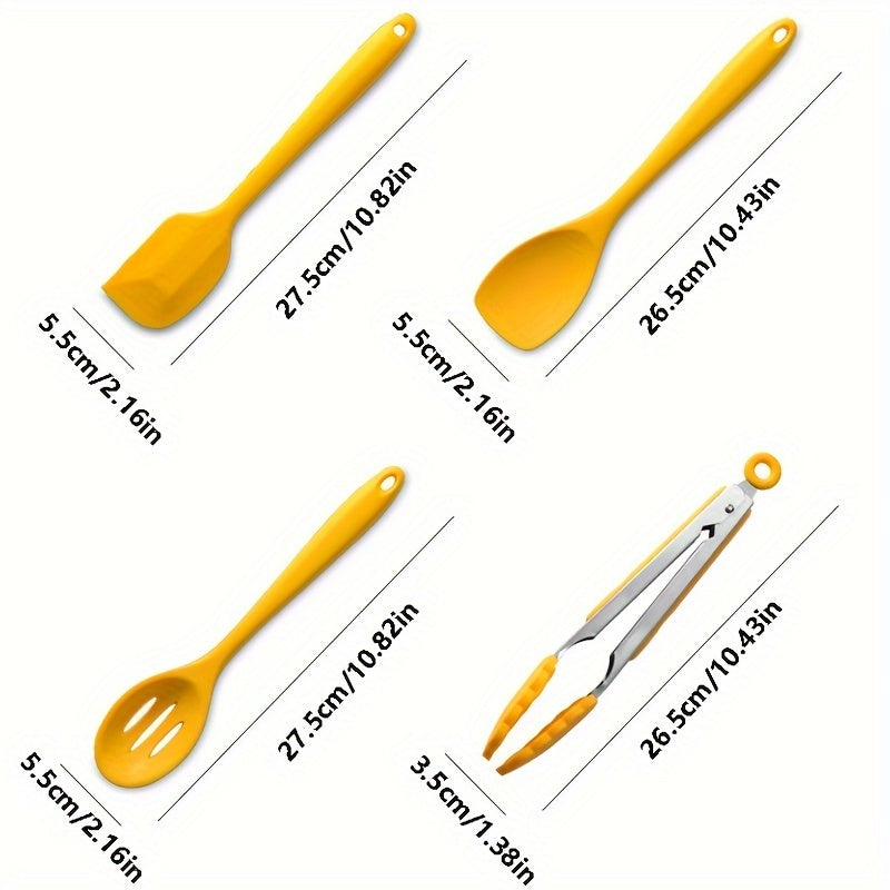 Set of 11 Silicone Kitchen Utensils - Ideal for Home and Restaurant Use, Non-Stick and Heat Resistant - Great for Gifting on Christmas, Hanukkah, Labor Day, Mother's Day, or Thanksgiving