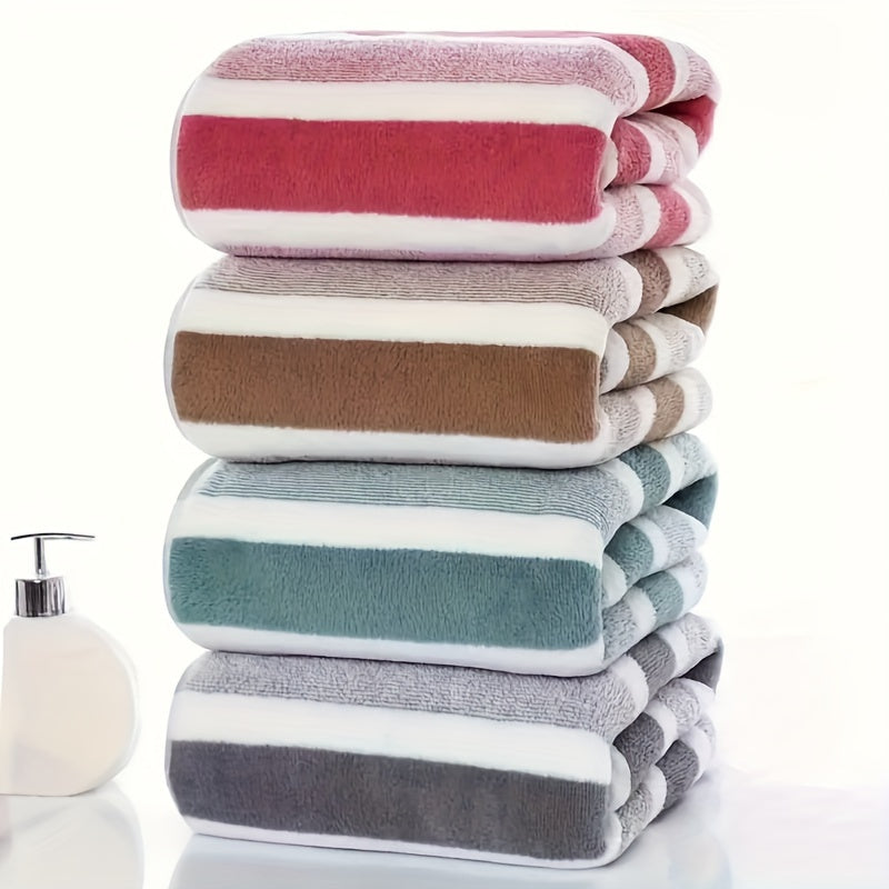 Soft, absorbent striped towel set perfect for home bathrooms - a great Valentine's Day gift.