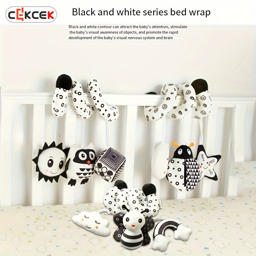 CEKCEK Plush Youngsters Toy - Black & White Car Pendant designed for Visual Training; an Ideal Gift for New Year, Birthday, Thanksgiving, and Christmas.