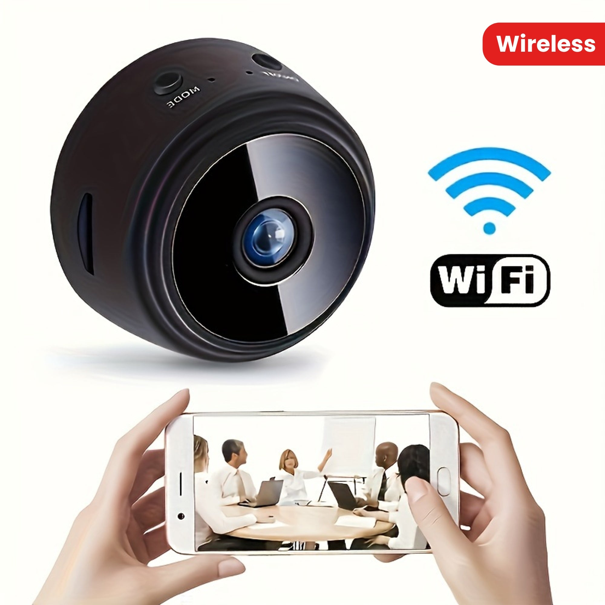 Wireless Small Camcorder for Smart Home Security - Wifi IP Camera with IR, Video Surveillance, and CCTV Camera features (SD Card not included)