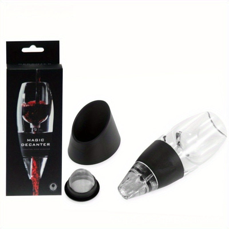 Magic Wine Aerator Decanter: Premium accessory for quick aerating of red and white wines, no electricity required, made of durable plastic.