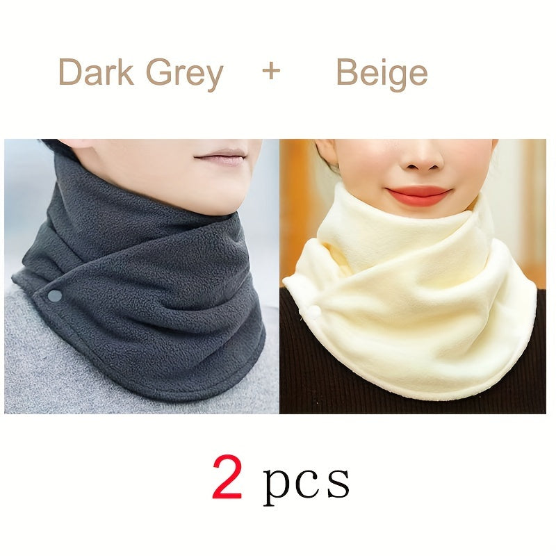 Get cozy this winter with a two-pack of warm neck scarves designed for outdoor cycling. This couple style set features windproof neck protectors with buckle combinations for added convenience.