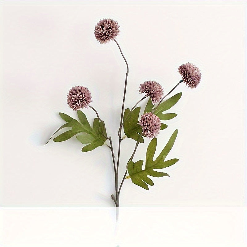 Simulated European-style dandelion decoration with artificial flowers in various styles.