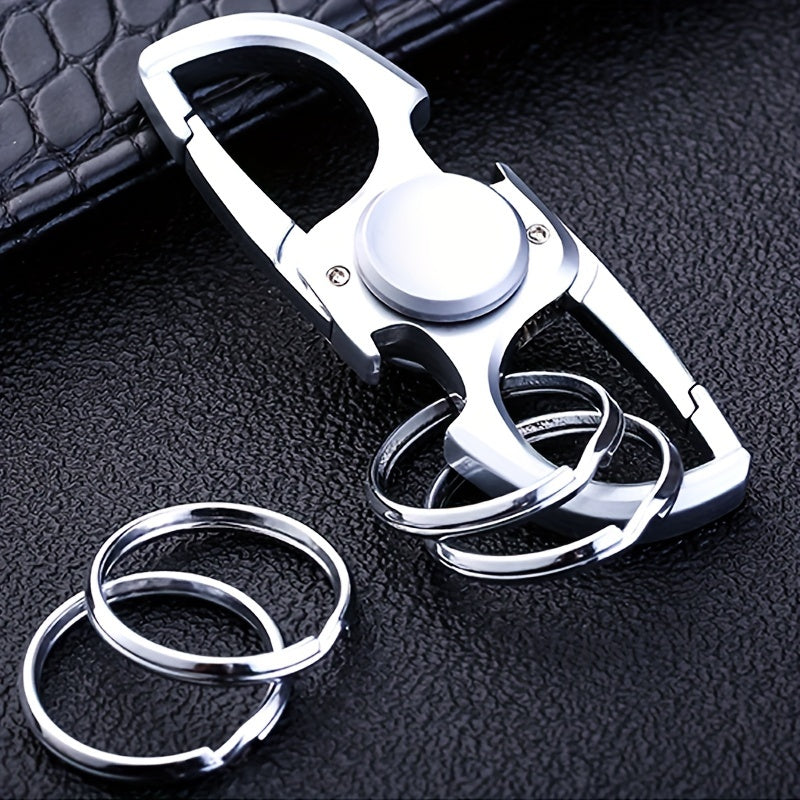 Casual Style Key Ring with Spinning Top Gyro Design, made of Durable Stainless Steel for a Creative look.