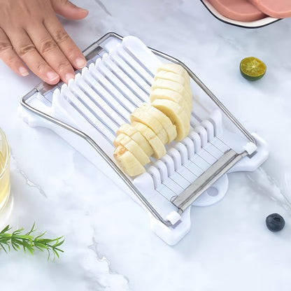 This Stainless Steel Manual Meat Slicer is great for slicing lunch meats and ham, making it the ideal kitchen tool for home cooking, especially when preparing dishes like ham and eggs.