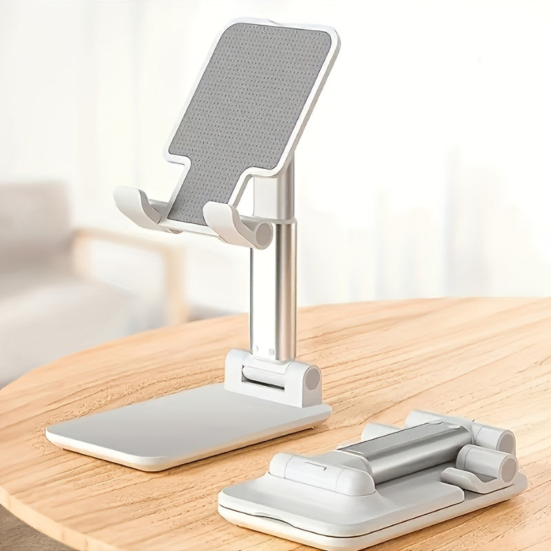 Adjustable desktop/tablet holder for iPhones, iPads, and Xiaomis.