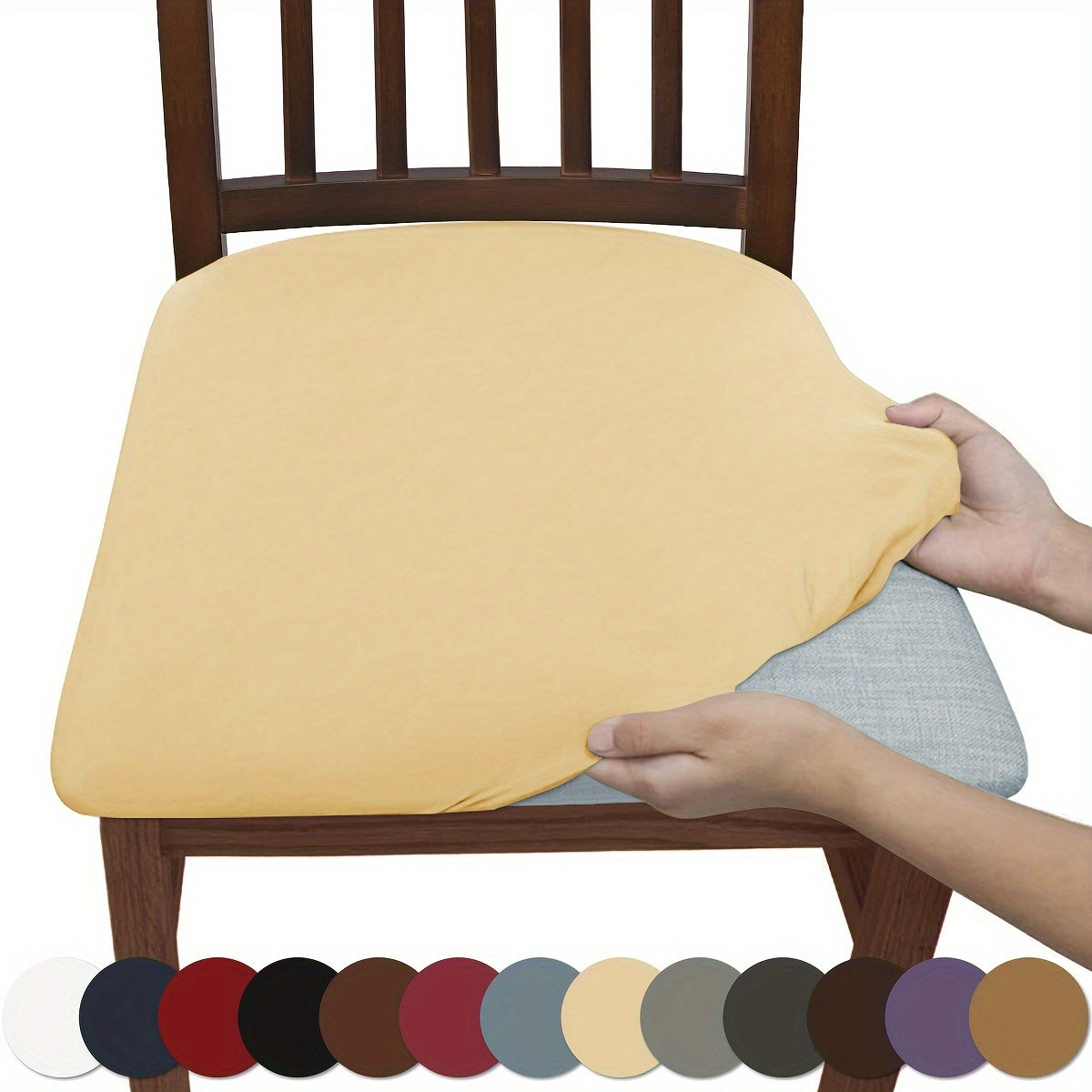 Solid color frosted chair stool cover, soft and elastic, dustproof and dirt resistant. Suitable for living room chairs.