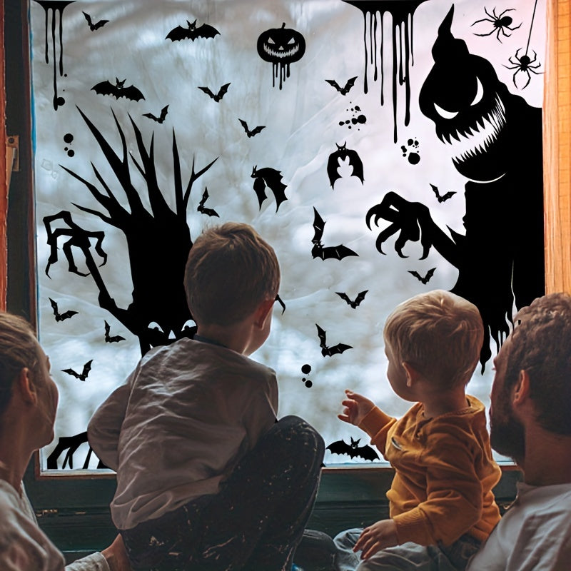 1pc Halloween & Monster Window Clings - No Electricity Required, Ideal for Party Decor