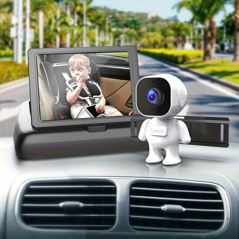 Stay safe while driving with our Rear-Facing Car Seat Camera Monitor. This monitor features a 10.92cm HD display, wide angle lens, and night vision capabilities, providing in-car safety surveillance for infants and toddlers. The 720P video quality and