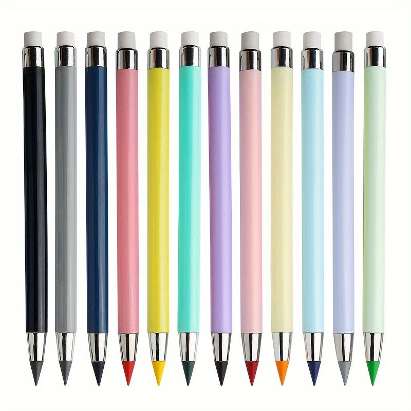 84-piece set of Macaron Color Eternity Pencils, 0.5mm HB Technical Inkless Magic Pencils that do not break easily and do not require sharpening, perfect for sketching, drawing, and school