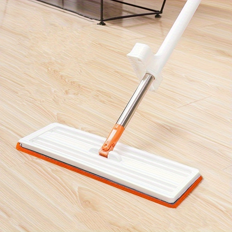 Flat Mop for Home Use - Hands-free, Rotating Design for Dry and Wet Cleaning - Easy to Use Lazy Floor Mop with Water Absorbing, Non-stick Features and Stainless Steel Pole