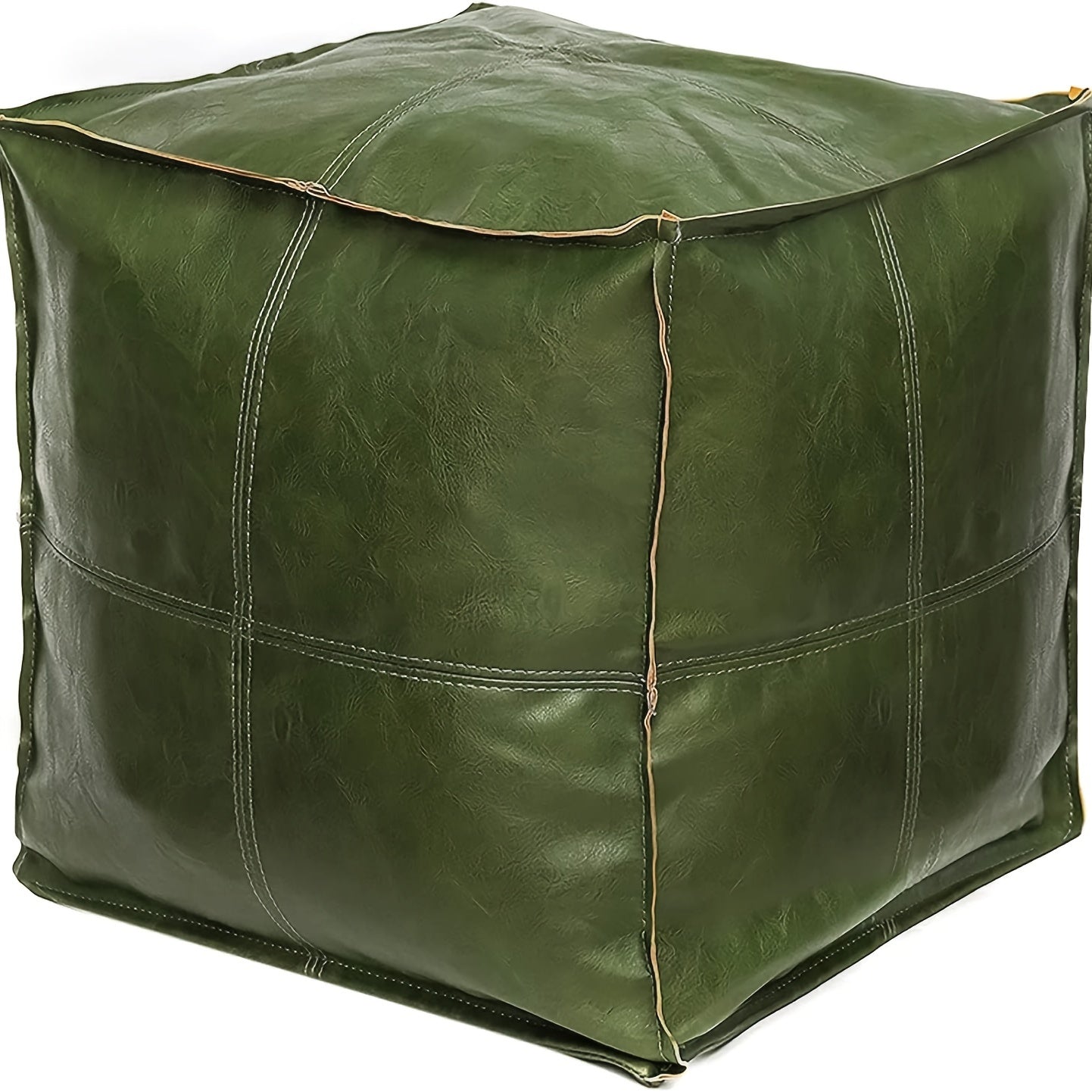 Moroccan Style Waterproof & Scratch-Resistant Faux PU Leather Pouf Ottoman Cover, 44.96cm, Unstuffed, Perfect for Living Room, Balcony, Office, Outdoor, Great Christmas Decor Gift