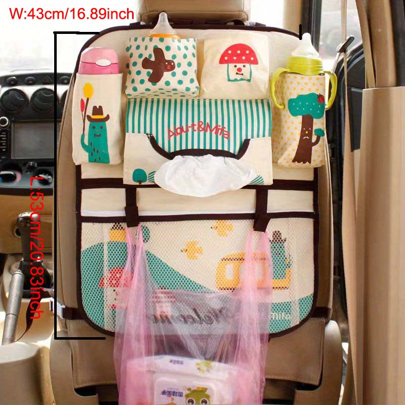 Optimize Your Backseat Storage Space with the Versatile Cartoon Car Seat Back Storage Bag!