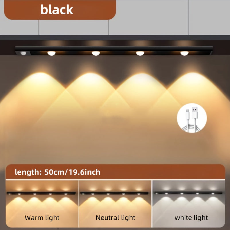 Wireless LED motion sensor lights for use in various spaces, no wiring needed.