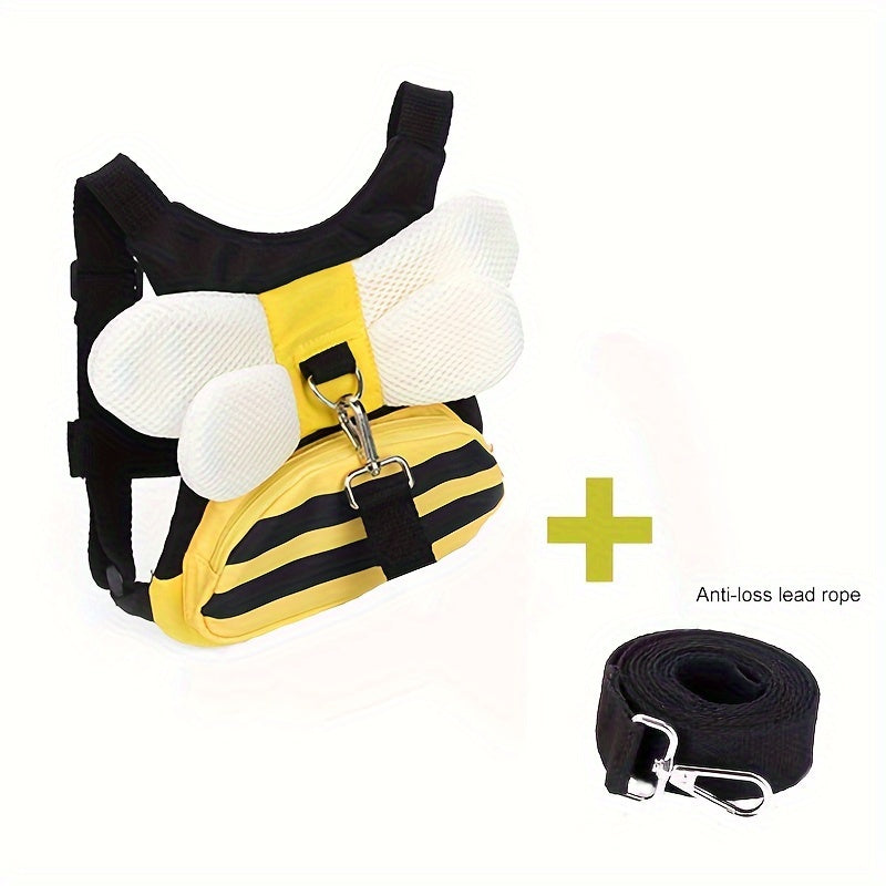 Bee-utiful Safety Harness and Leash Set adorned with adorable bee design - Keep your child safe while on the go! Features a handy storage pocket and makes a great present for any occasion - Christmas, Halloween, Thanksgiving, or Mother's Day