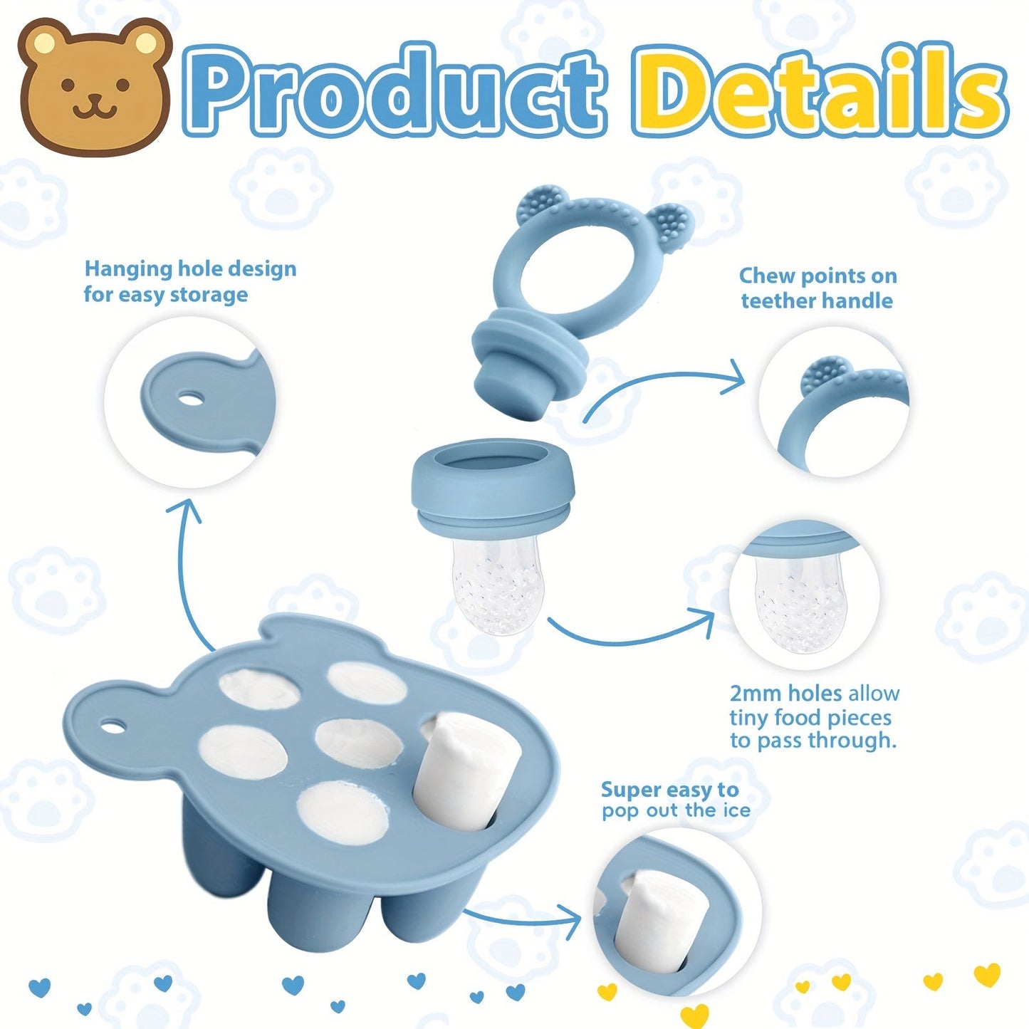 Adorable Ice Tray Set for Little Bear Bites