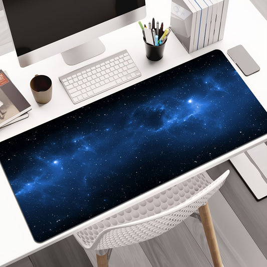 1 large mouse pad with starry night sky design, durable non-slip polyester material for gaming, office, and studying, perfect for gamers and professionals.