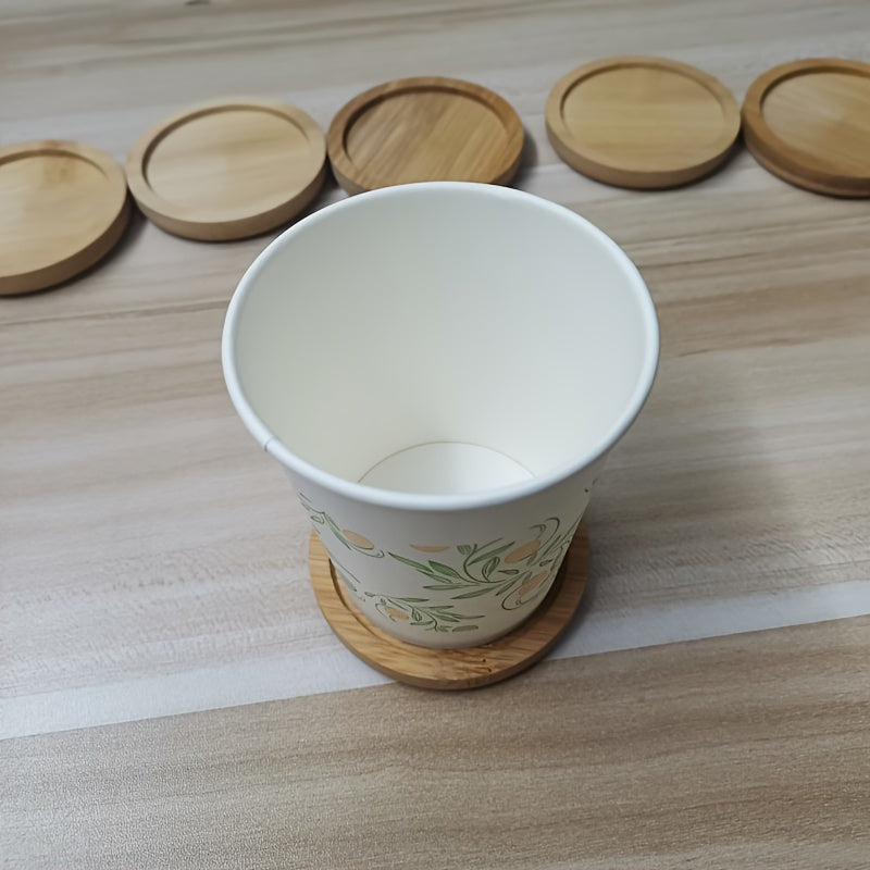 Bamboo Coaster for 1 Cup, Round Water Cup Insulation Mat, Bamboo Tea Cup Mat