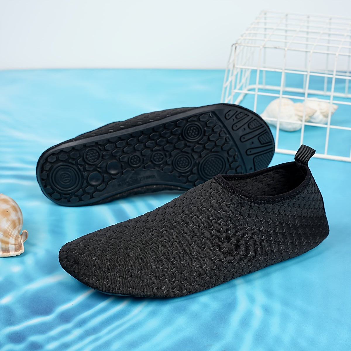 Durable slip-on water shoes for women, perfect for swimming, surfing, boating, fishing, and beach activities.