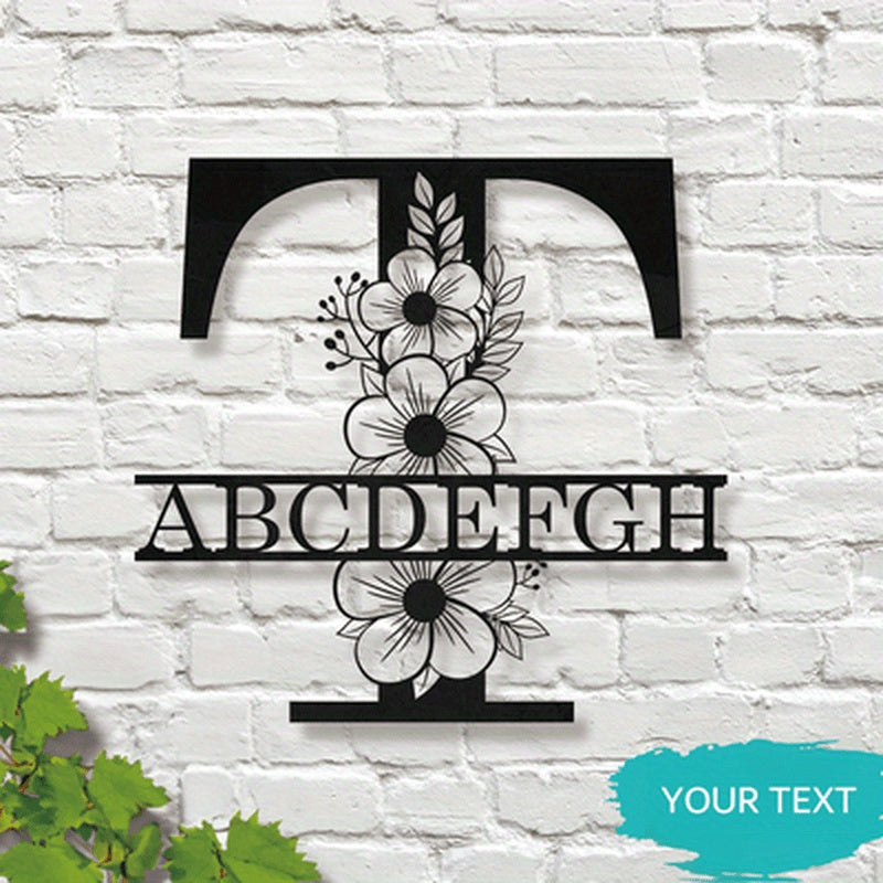 This Elegant Personalized Name Sign with Floral Design is a Customizable Iron Monogram Wall Art that is perfect for Home Decor, Wedding Favors, and Special Celebrations. Suitable for Ages 14 and up.