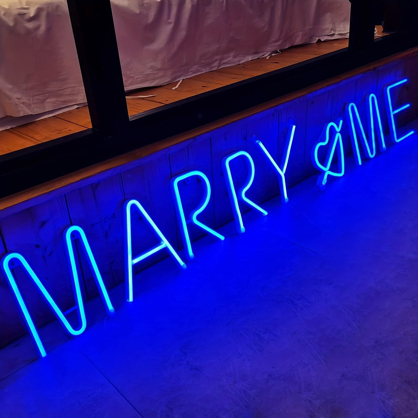 Neon LED letter light sign, powered by USB or batteries, perfect for bedroom decor or special occasions.