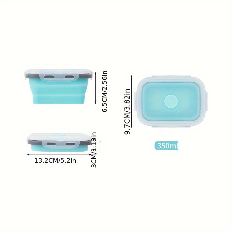 Collapsible Silicone Food Storage Containers, Set of 4 - Stackable, Space Saving, Microwaveable, Freezer and Dishwasher Safe, BPA Free - Perfect for Leftovers or Meal Prep, Foldable Lunch Box Containers, Essential Kitchen Accessories