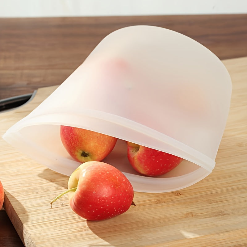 Top Pick! Silicone Food Storage Bag - Keep Your Fruits, Vegetables, and Milk Fresh with This Reusable Self-Sealing Bag. Safe for Kitchen Fridge, Food Contact, and Freezer Storage.