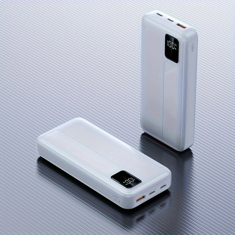 20000mAh Portable Power Bank with super fast charging and LED battery display, suitable for iPhone and Android devices. Ideal for outdoor emergencies.