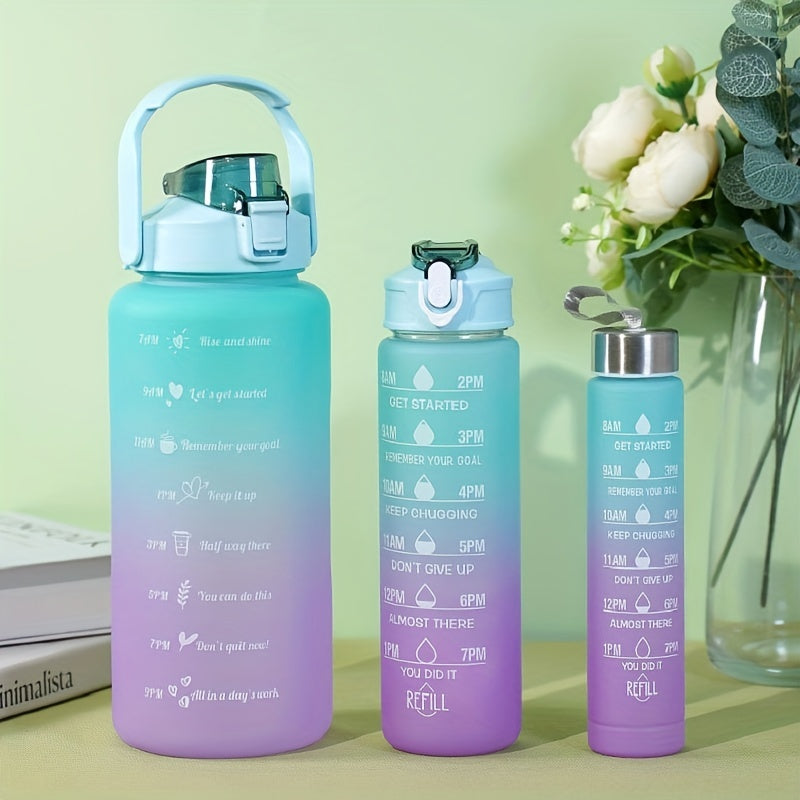 Leak-proof sports water bottles with straw, time marker, and various sizes - ideal for office, school, gym, and workout - motivational and durable - back to school essentials.